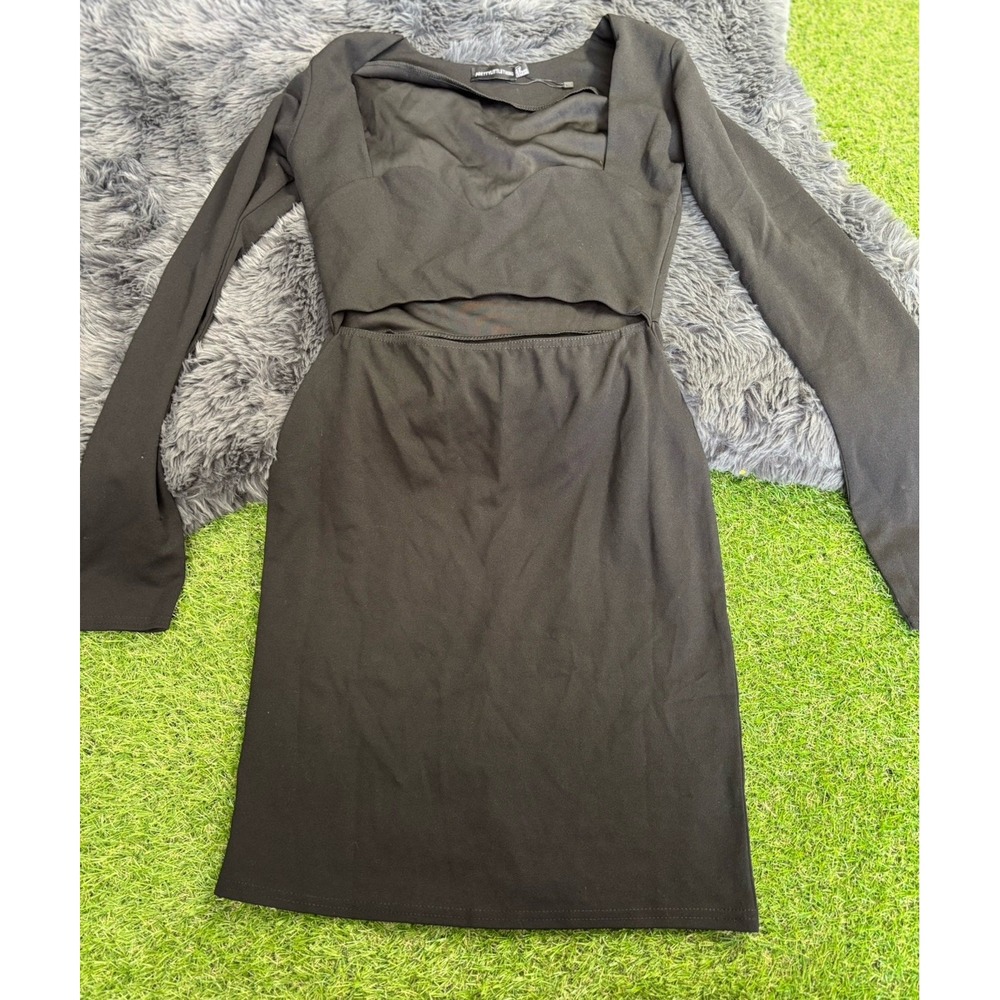 Pretty Little Thing Dress Women's 8 M Black Cut Out Bodycon